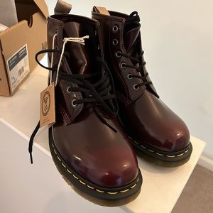 VEGAN DR MARTENS CHERRY RED BOOTS